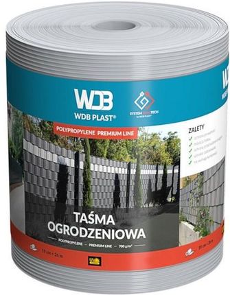 Wdb Taśma Ogrodzeniowa Premium Line Szara 19cm X 26mb