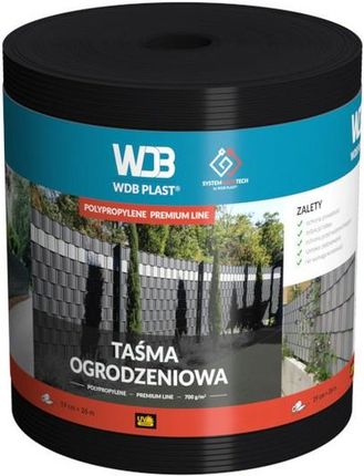 Wdb Taśma Ogrodzeniowa Premium Line Czarna 19cm X 26mb
