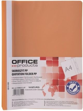 Skoroszyt Office Products 120/180 Mic Pp Pomarańczowy 10szt.