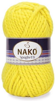 Nako Włóczka Spaghetti 100G 60M Gruba Wełna 10633 Żółty