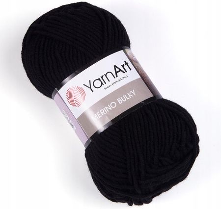 Yarnart Włóczka Merino Bulky 100G 100M Wełna 585 Czerń