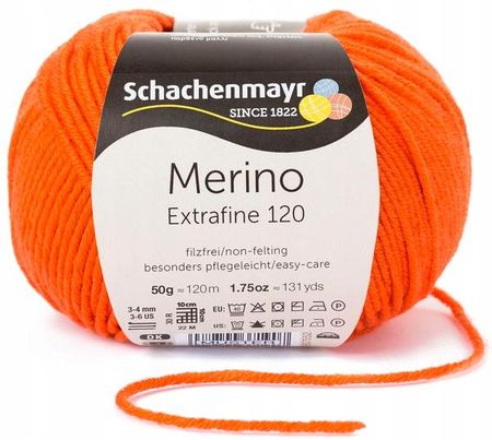 Schachenmayr Merino Extrafine 120 00125 Pomarańcz Pomarańczowy