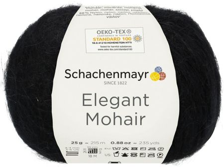 Schachenmayr Włóczka Elegant Mohair (00099) Czerń