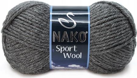Nako Włóczka Sport Wool 100G 120M Wełna 193 Szary