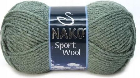 Nako Włóczka Sport Wool Akryl Wełna Oliwkowa 1631 Zielony