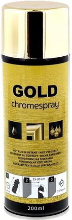 Złoty Lakier W Sprayu Chrom Chromespray 200Ml