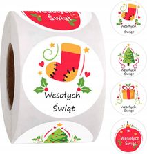 Zdjęcie Siima Naklejki Ozdobne 3,8cm Wesołych Świąt 100 Szt - Bartoszyce