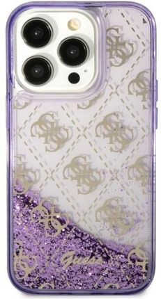 Guess Guhcp14Slc4Psgu Iphone 14 6.1" Purpurowy/Purple Hardcase Liquid Glitter 4G Transculent