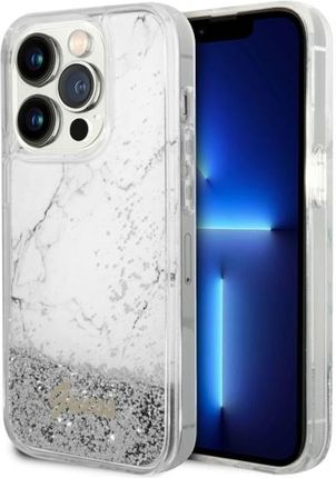 Guess Guhcp14Llcsgsgh Iphone 14 Pro 6.1" Biały/White Hardcase Liquid Glitter Marble
