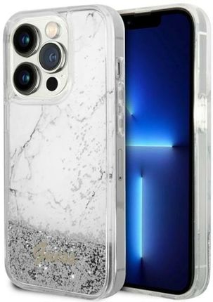 Guess Guhcp14Xlcsgsgh Iphone 14 Pro Max 6.7" Biały/White Hardcase Liquid Glitter Marble