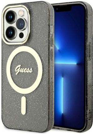Guess Guhmp14Lhcmcgk Iphone 14 Pro 6.1" Czarny/Black Hardcase Glitter Gold Magsafe