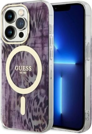Guess Guhmp14Lhleopwp Iphone 14 Pro 6.1" Różowy/Pink Hardcase Leopard Magsafe