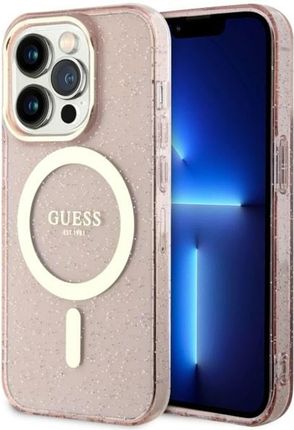 Guess Guhmp14Xhcmcgp Iphone 14 Pro Max 6.7" Różowy/Pink Hardcase Glitter Gold Magsafe