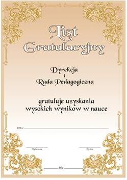 List Gratulacyjny Dla Ucznia - Ceny I Opinie - Ceneo.pl