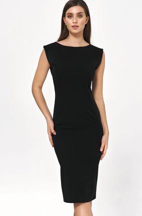 Sukienka Czarna sukienka o ołówkowym fasonie S220 Black - Nife