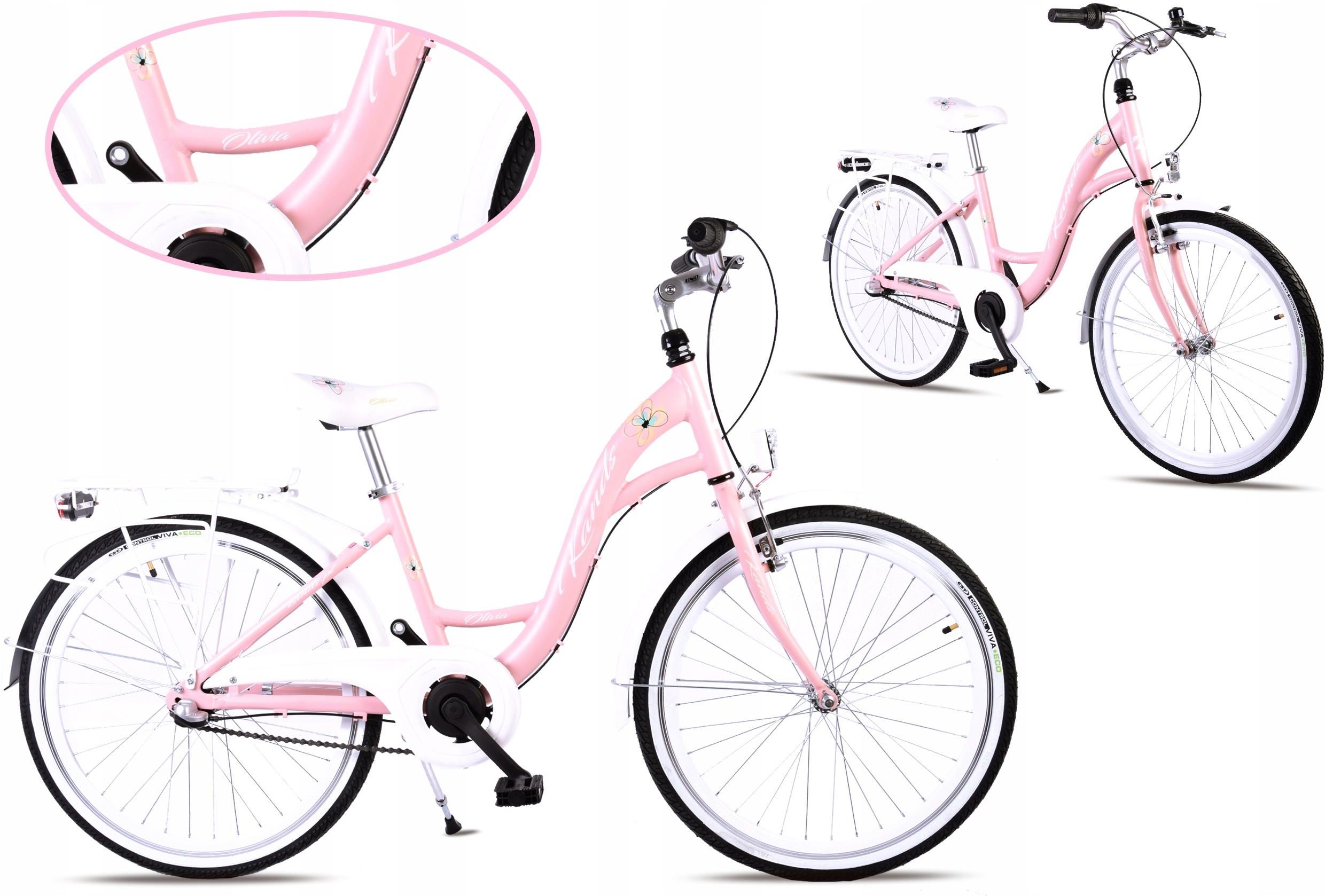 Kands junior Olivia Różowo Biały 24 2023 Rowery Miejskie Dziecięce