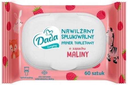 Dada Nawilżany Papier Toaletowy 60Szt. Malina