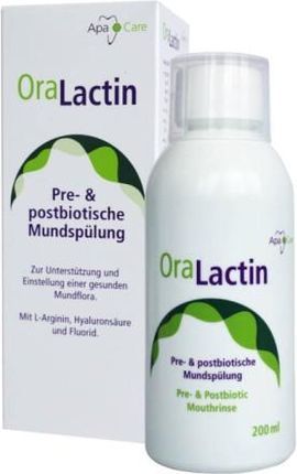 APACARE OraLactin 200ml - płyn do płukania jamy ustnej z postbiotykami i kwasem hialuronowym
