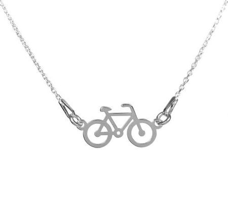 Nefryt Naszyjnik srebrny rodowany rower srebro 925