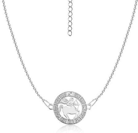 Nefryt Srebrny naszyjnik rodowany znak zodiaku Strzelec srebro 925