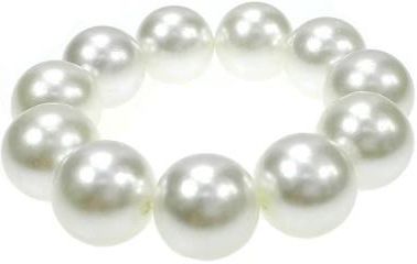 Nefryt Bransoletka perły 18 mm kolor biały