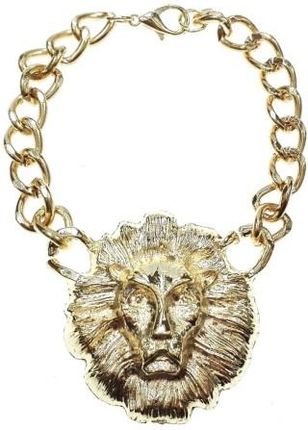 Nefryt Bransoletka złota łańcuch pancerka lew