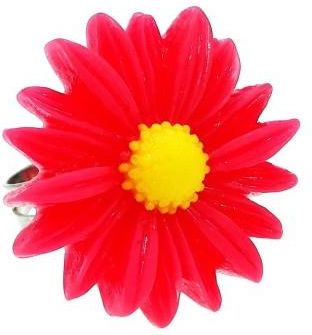 Nefryt Pierścionek stokrotka kwiatek kolor różowy