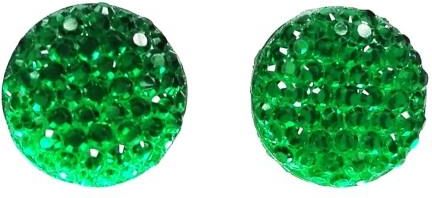 Nefryt Kolczyki koła kryształkowe 12 mm kolor zielony