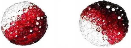 Nefryt Kolczyki koła kryształkowe w paski kolor czerwony