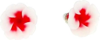 Nefryt Kolczyki kwiaty cieniowane kolor czerwony