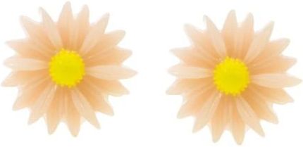 Nefryt Kolczyki stokrotki kwiaty 24 mm kolor jasnoróżowy