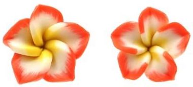 Nefryt Kolczyki kwiaty hawajskie pomarańczowe białe żółte