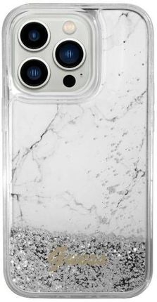 Guess Oryginalne Etui Iphone 14 Hardcase Liquid Glitter Marble (Guhcp14Slcsgsgh) Białe