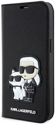 Karl Lagerfeld Klbkp14Lsankcpk Iphone 14 Pro 6.1" Bookcase Czarny/Black Saffiano Karl & Choupette