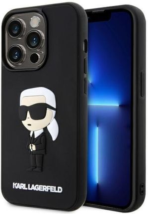 Karl Lagerfeld Klhcp14X3Drkink Iphone 14 Pro Max 6.7" Czarny/Black Hardcase Rubber Ikonik 3D