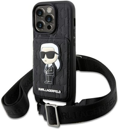 Karl Lagerfeld Klhcp14Xcsakhpkk Iphone 14 Pro Max 6.7" Hardcase Czarny/Black Crossbody Saffiano Monogram Ikonik