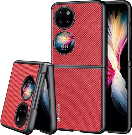 Dux Ducis Fino Etui Pokrowiec Pokryty Nylonowym Materiałem Huawei P50 Pocket Czerwony