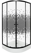 Zdjęcie KERRA PIXEL BLACK kabina prysznicowa półokrągła 80x80x180cm szkło dekor/prof. czarny - Stęszew