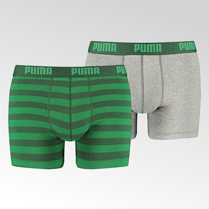Bokserki męskie Puma Stripe 1515 Boxer 2P zielone szare 591015001 327