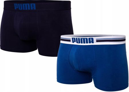 Bokserki męskie Puma Placed Logo Boxer 2P niebieskie, granatowe 906519 01