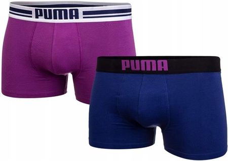 Bokserki męskie Puma Placed Logo Boxer 2P różowe, niebieskie 906519 11
