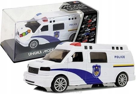 Leantoys Auto Policyjne Z Naciągiem Światła Dźwięki Białe