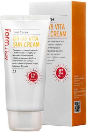 Farmstay Dr-V8 Vita Sun Cream Krem Przeciwsłoneczny Z Witaminami Do Twarzy I Ciała Spf50+ 70 g