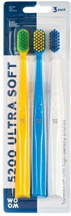 Woom 5200 Ultra Soft Toothbrush Szczoteczka Do Zębów Z Miękkim Włosiem 3 szt.