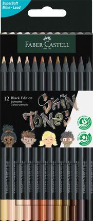 Faber-Castell Kredki Black Edition 12 Kolorów W Odcieniach Skóry