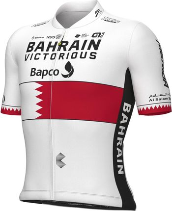 Koszulka Rowerowa Ale Cycling Bahrain Victorious Biały-Czerwony