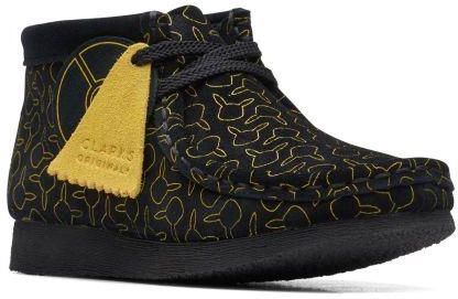 Dziecięce buty zimowe Clarks Wallabee Go Kid G kolor black suede 26172689