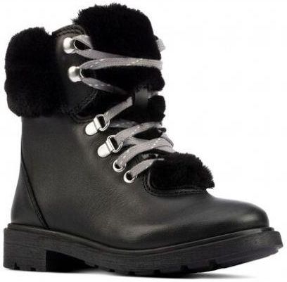 Dziecięce buty zimowe Clarks Astrol Hiker F kolor black leather 26161680