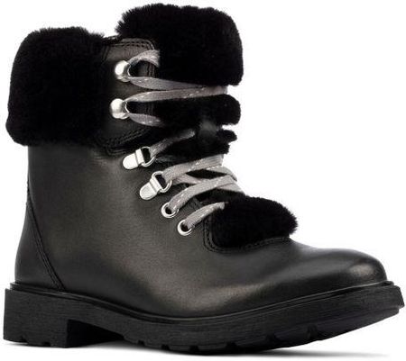 Dziecięce buty zimowe Clarks Astrol Hiker Kid F kolor black leather 26161677