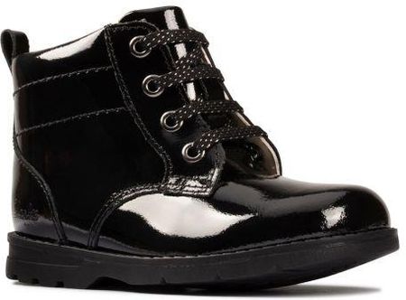 Dziecięce buty zimowe Clarks Astrol Lace F kolor black patent leather 26153546